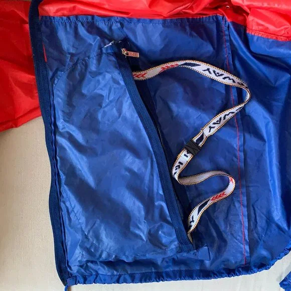 Vintage K-Way Technical Windbreaker Coat Jacket Athleisure Red Blue Fanny Pack - Picture 14 of 16